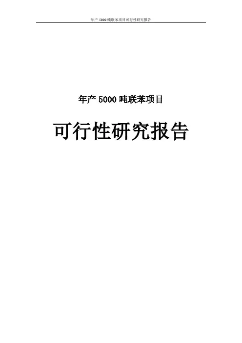 年产5000吨联苯项目可行性研究报告