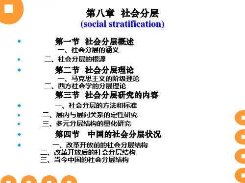 社会学 第八章 社会分层(social stratification)