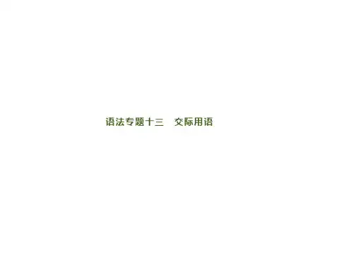 2020高考英语语法专题十三 交际用语