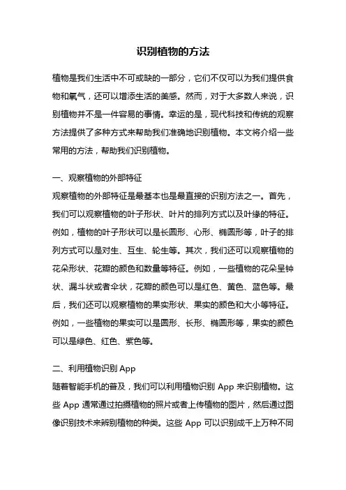 识别植物的方法