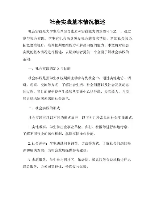 社会实践基本情况概述