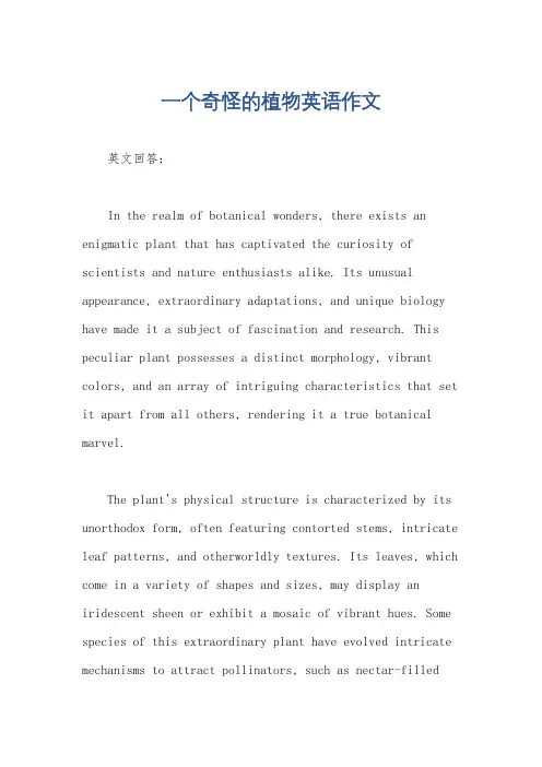 一个奇怪的植物英语作文