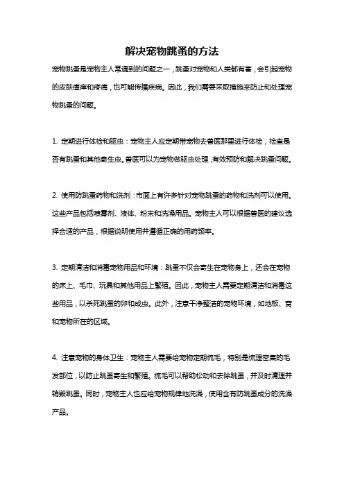 解决宠物跳蚤的方法