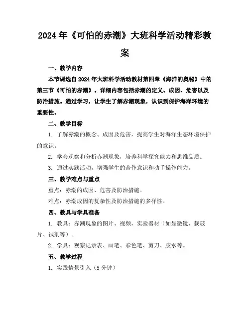 2024年《可怕的赤潮》大班科学活动精彩教案