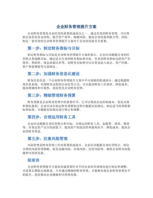 企业财务管理提升方案