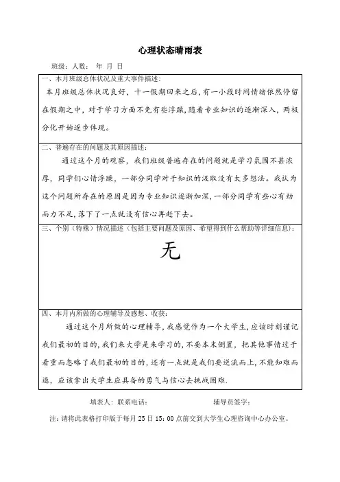 心理晴雨表