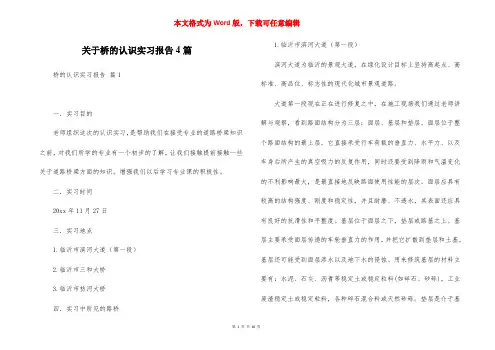 关于桥的认识实习报告4篇