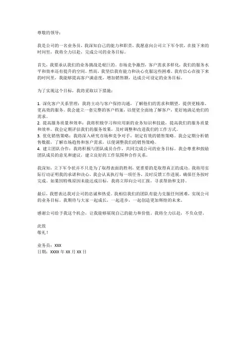 业务员军令状
