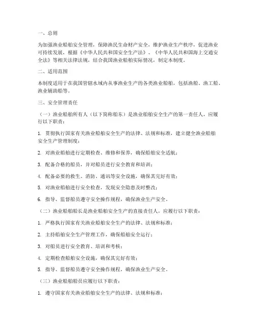 渔业船舶安全监督管理制度