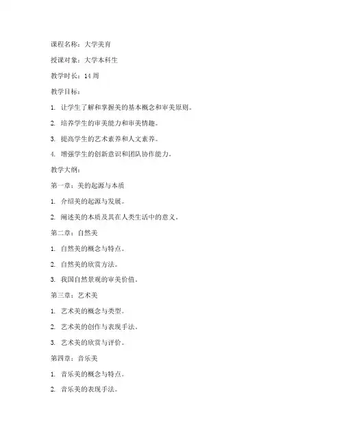 大学美育14章教案