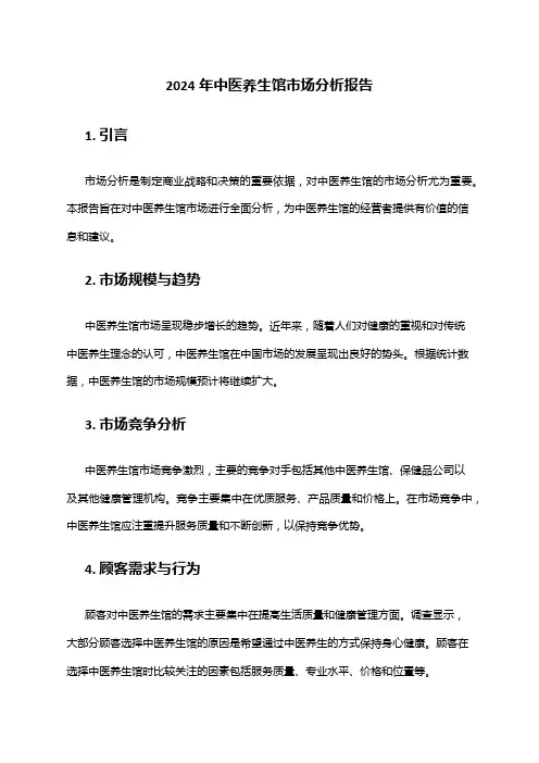 2024年中医养生馆市场分析报告