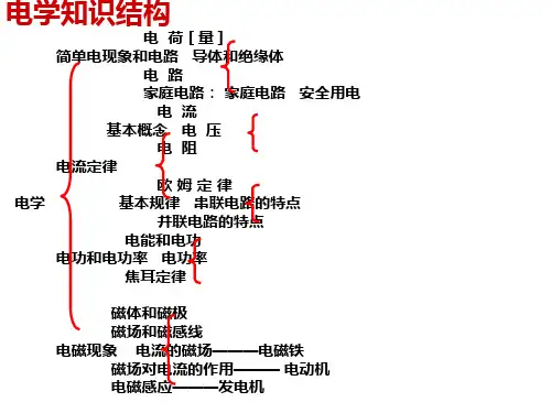 初中物理初三电学知识总结ppt 北师大版