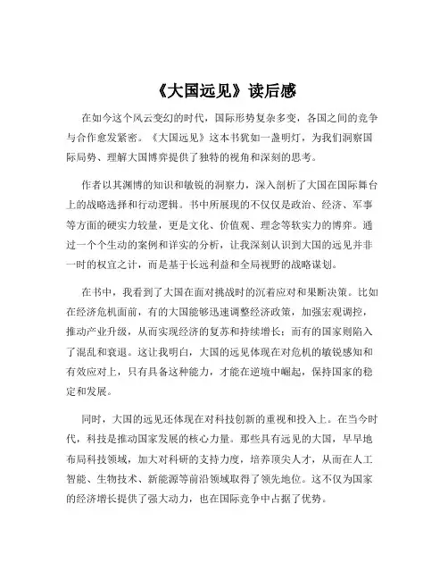 《大国远见》读后感