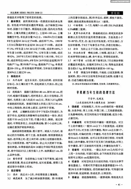 苹果树当年生枝的处理方法