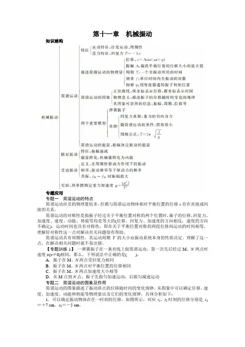 最新人教版高中物理选修3-4第十一章《机械振动》