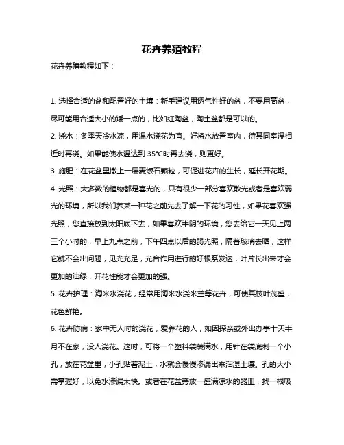 花卉养殖教程