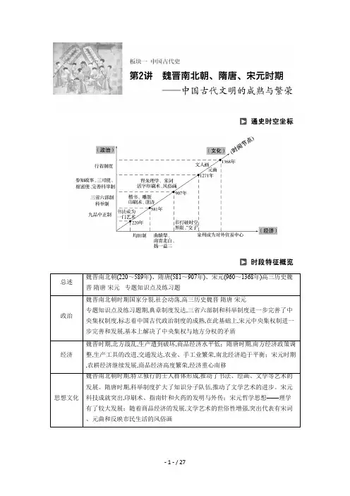 高三历史魏晋 隋唐 宋元  专题知识点及练习题