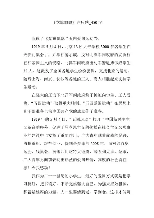 《党旗飘飘》读后感_450字
