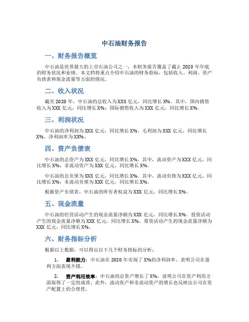 中石油财务报告