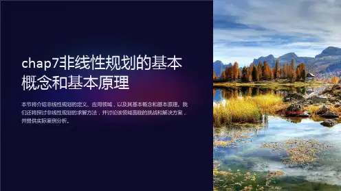 chap7非线性规划的基本概念和基本原理