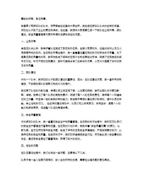 综采队队长个人述职报告