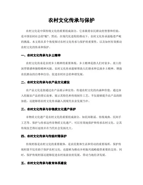 农村文化传承与保护