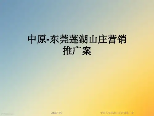中原东莞莲湖山庄营销推广案