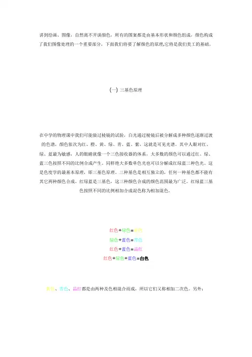 混合颜色原理(颜色的相加与相减)