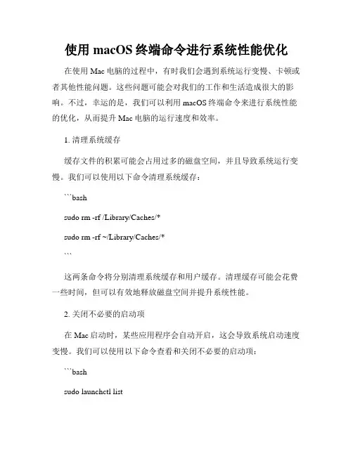 使用macOS终端命令进行系统性能优化