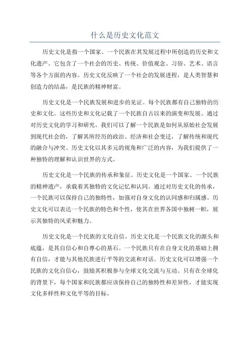 什么是历史文化范文
