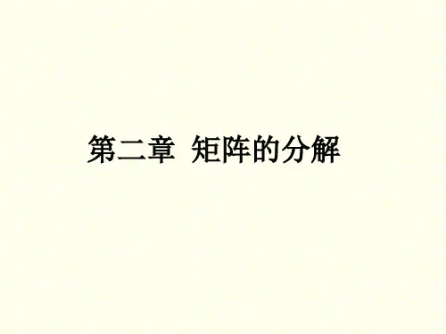 矩阵理论课件-第二章 矩阵的分解