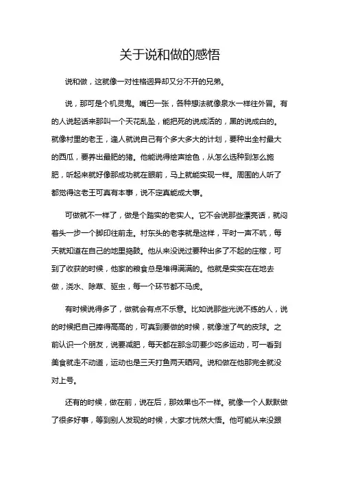关于说和做的感悟