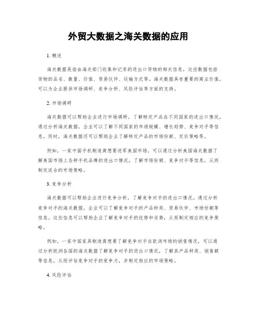 外贸大数据之海关数据的应用