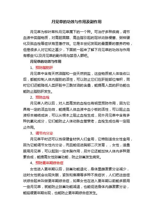月见草的功效与作用及副作用