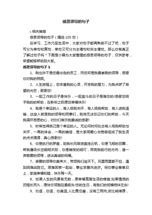 感恩领导的句子