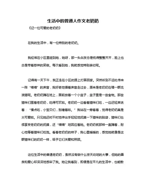 生活中的普通人作文老奶奶