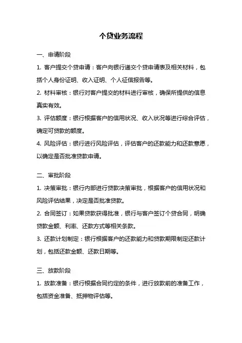 个贷业务流程