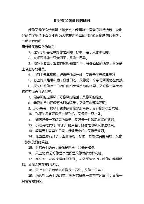 用好像又像造句的例句