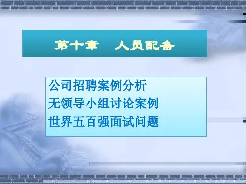 人员配备案例分析