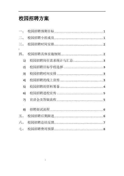 校园招聘方案