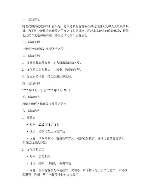 进藏主题活动策划方案模板