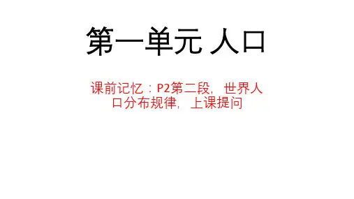 1.1人口分布课件2024-2025学年高中地理人教版(2019)必修二