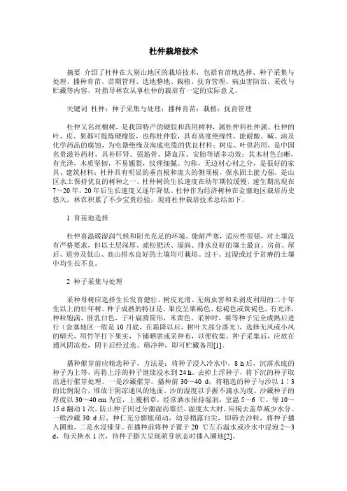杜仲栽培技术