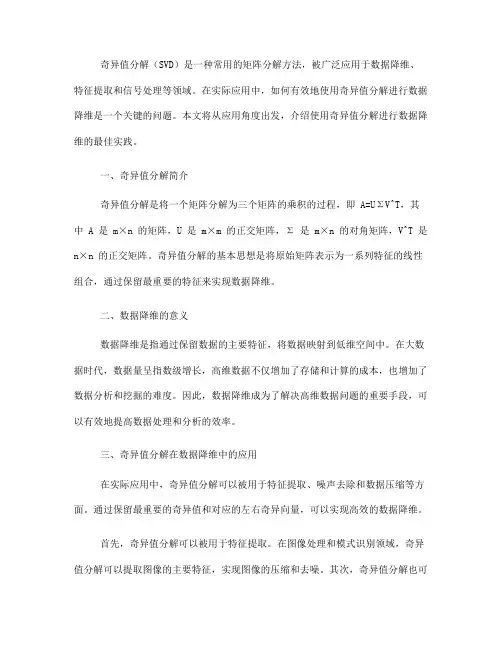 使用奇异值分解进行数据降维的最佳实践(七)