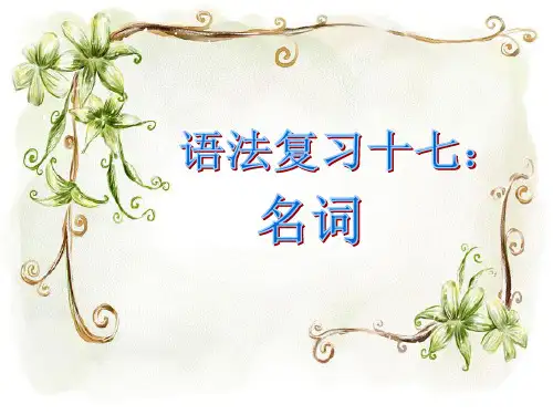 湖南师范大学四六级考试备考英语语法复习十七：名词精选全文
