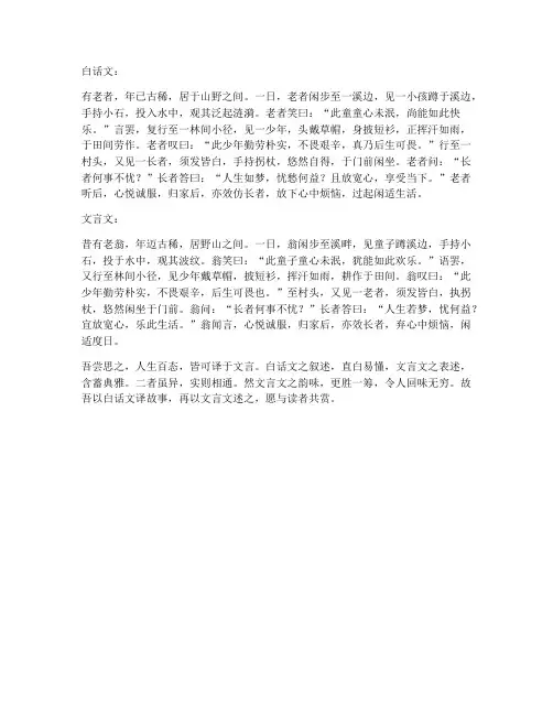 将白话文翻译成文言文