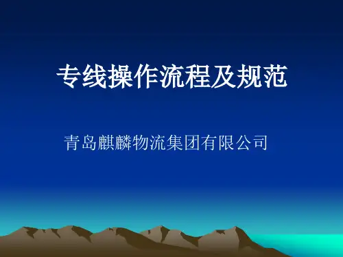 专业操作流程及规范