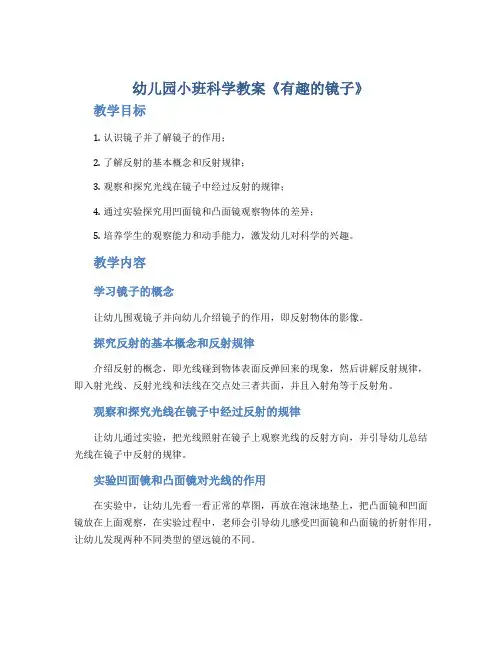 幼儿园小班科学教案《有趣的镜子》