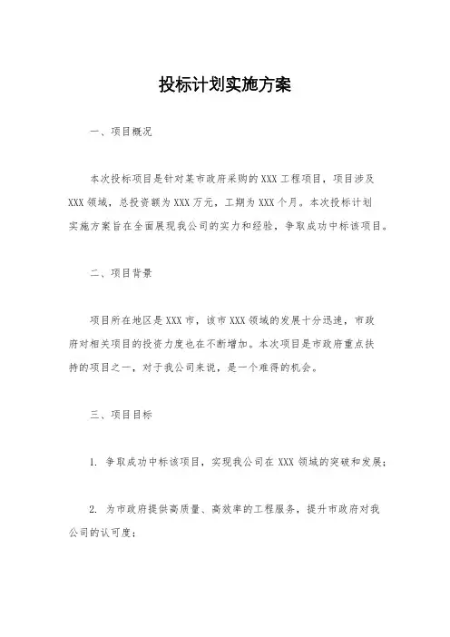 投标计划实施方案