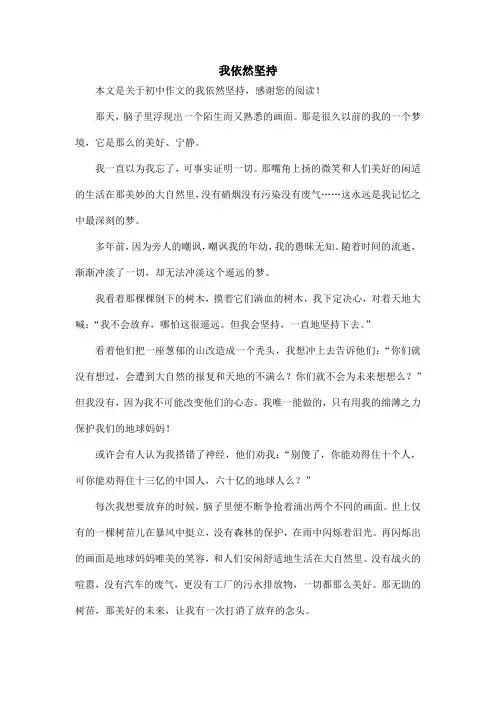 我依然坚持_初中作文